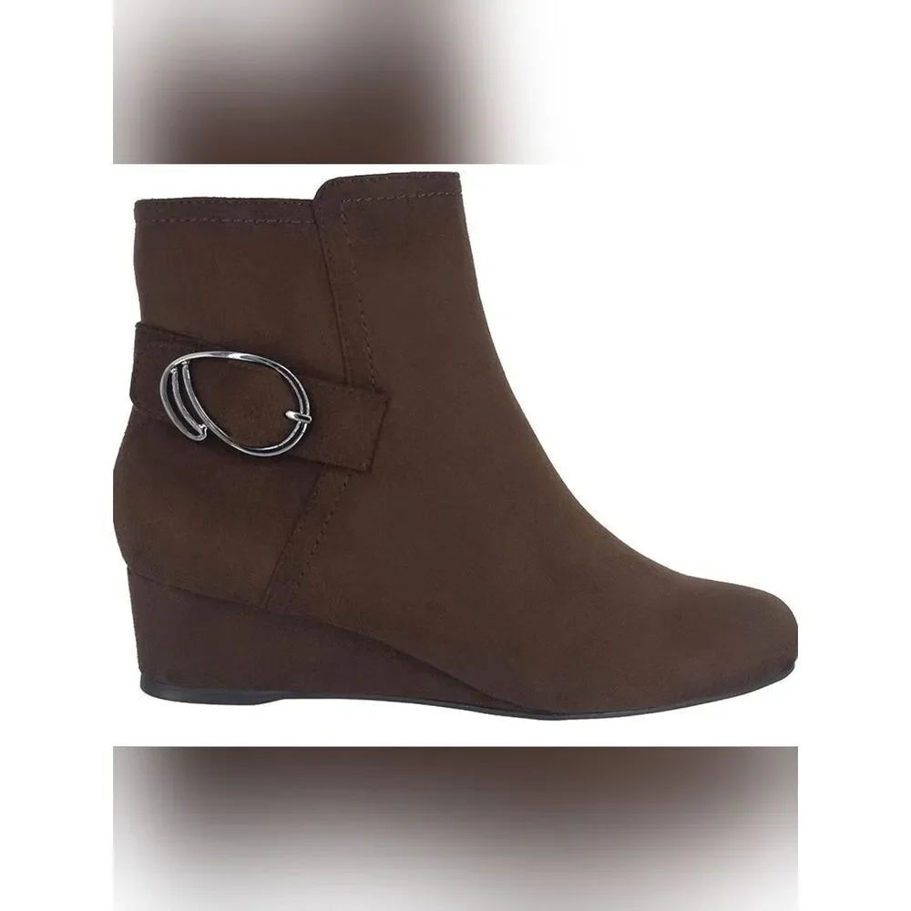 (32-4804) East 5th Womens Roland Wedge Heel Booties Sz 6